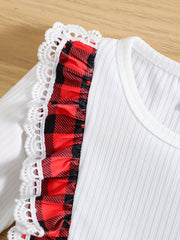 Toddler Baby Girls Stylish Red Block Bow Dress