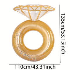 Golden Sparkling Swim Ring for Pool & Beach Parties