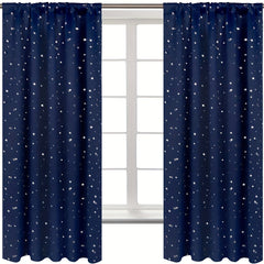 Star Printed Polyester Curtains Rod Pocket Curtain for Home Decor