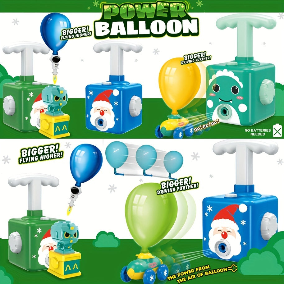 Christmas Toy Set Santa Claus Balloon Car & Flying Whistle Power Balloon