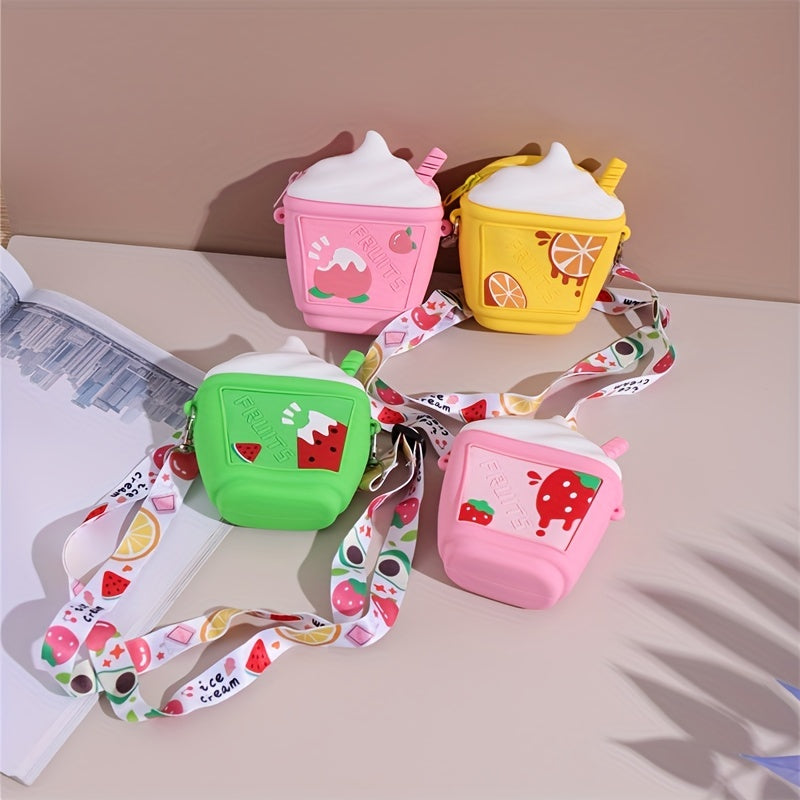 Fruit Silicone Crossbody Bag Small Zipper Coin Purse for Girls