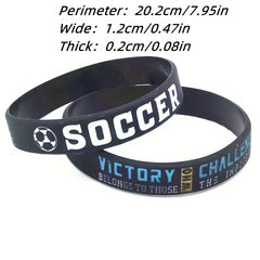 Soccer Football Believe You Can Victory Rubber Bracelet Wristband