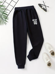 READY GO Letter Print Boys Casual Active Sweatpants Jogger Sports Pants