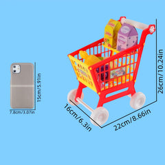 21pcs Kids' Shopping Cart Toy Educational Supermarket Trolley Role Playing Toys