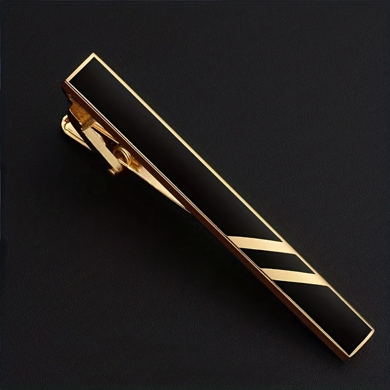Men's Striped Tie Clip Business Formal Wear Tie Accessories