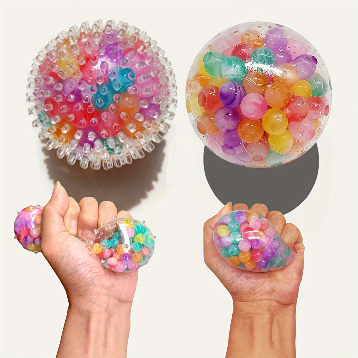 2pcs Colorful Squishy Stress Balls Fidget Toys for Adults