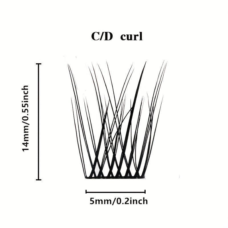 DIY Natural Effect C Curling 48 Clusters Individual False Eyelashes