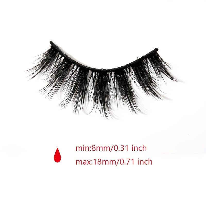 4 Pairs Thick Curly Manga Lashes Criss Cross Band Long False Eyelashes