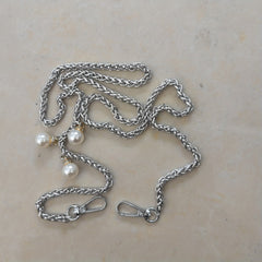 Metal Bag Chain Strap Replacement with Bead Decor