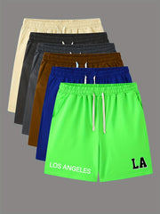 Comfy Men's Casual Drawstring Shorts for Summer Basketball Fitness