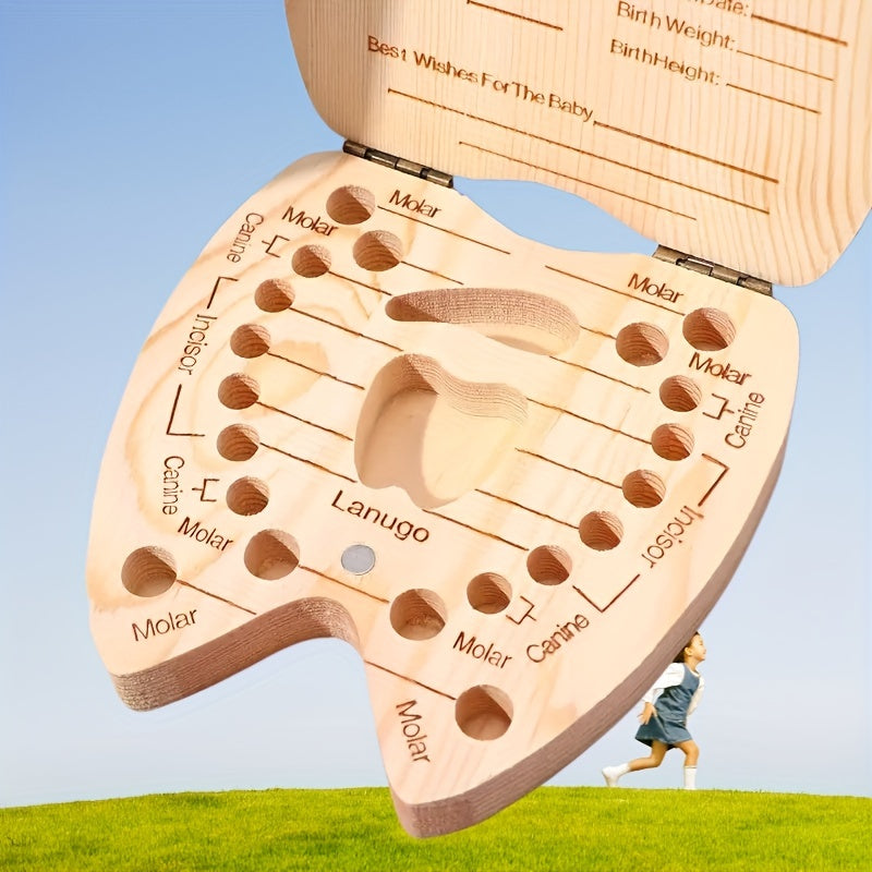 Wooden Baby Tooth Collection Box - Infant Souvenir