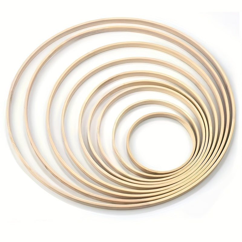 5pcs Wooden DIY Embroidery Hoop Cross Stitch Bamboo Circle Ring
