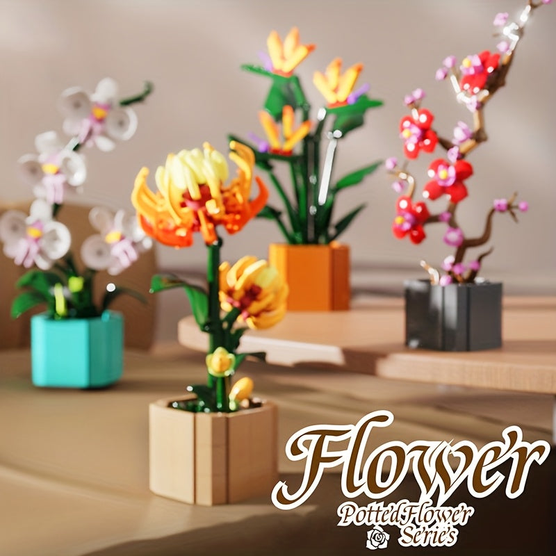 Mini Brick Flower Models, Educational Toys for Christmas, Mother's Birthday