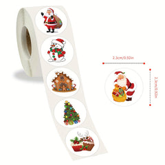 500pcs Christmas Stickers Roll Vinyl Stickers For Scrapbook Journal