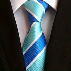 Striped Poly Necktie Business Wedding Tie For Men