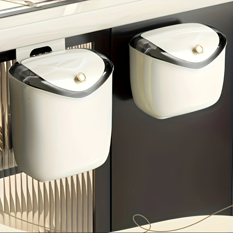 Hanging Trash Can for Kitchen Cabinet Compost Bin Under Sink with Lid