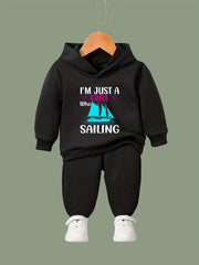 Girl Sailing Pattern 2pcs Activewear Sets for Sports Running