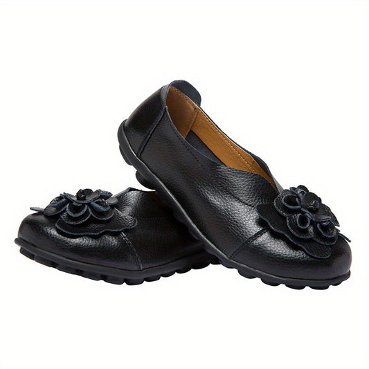 Women's Flower Flat Shoes Soft Sole Slip On Casual Non Slip Flats