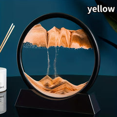 Moving Sand Art Round Rectangle Glass 3D Deep Sea Landscape