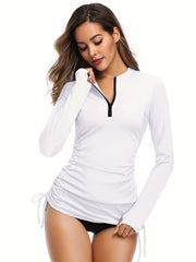 Women's Long Sleeve UV Rash Guard Wetsuit Top