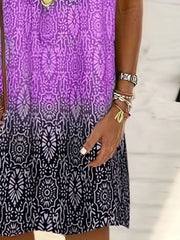 Plus Size Retro Dress Women's Plus Tile Print Halter Neck Dress