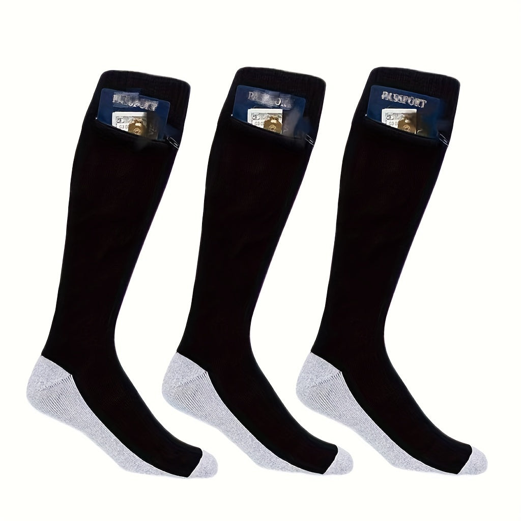 Security Socks With Zipper Pocket Sport Crew Socks