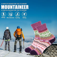 Winter Knit Warm Crew Socks, 5 Pairs, Mountaineering & Skiing