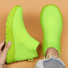 Breathable Slip-On Mesh Running Shoes Soft Comfortable Heighten Sneakers