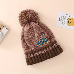 Kids Dinosaur Beanie Hat - Warm Knitted Hat for Boys & Girls
