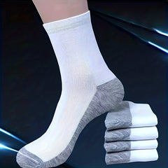 10 Pairs Men's Comfortable Mid Calf Socks For Daily Use