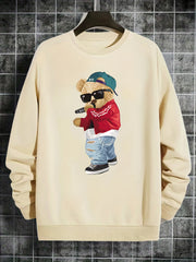 Bear Series Print Boys Casual Long Sleeve Sweatshirt