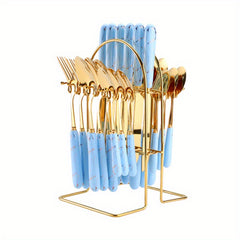 24 pcs Flatware Set for 6 Sturdy Durable Silverware Entertaining Everyday Use