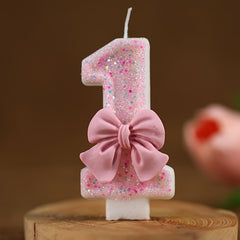 10pcs Number Candles Bow Cake Decoration For Birthday Wedding Anniversary Party