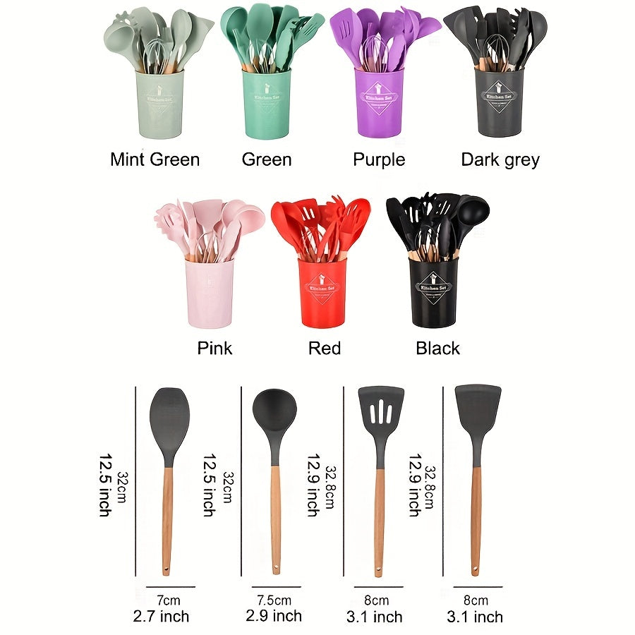 12pcs Silicone Utensil Set Non Stick Kitchen Cooking