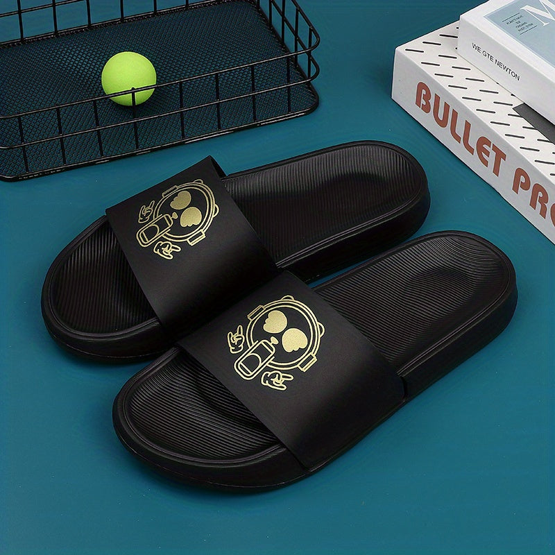 Men's Graphic Print Slides Non Slip Slippers