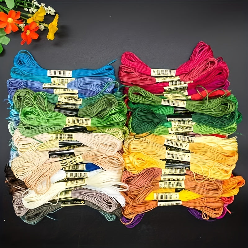 50 Skeins Embroidery Floss Rainbow Colors Cross Stitch Threads