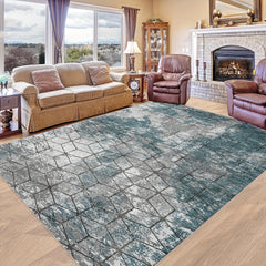 Soft Geometric Faux Cashmere Area Rug