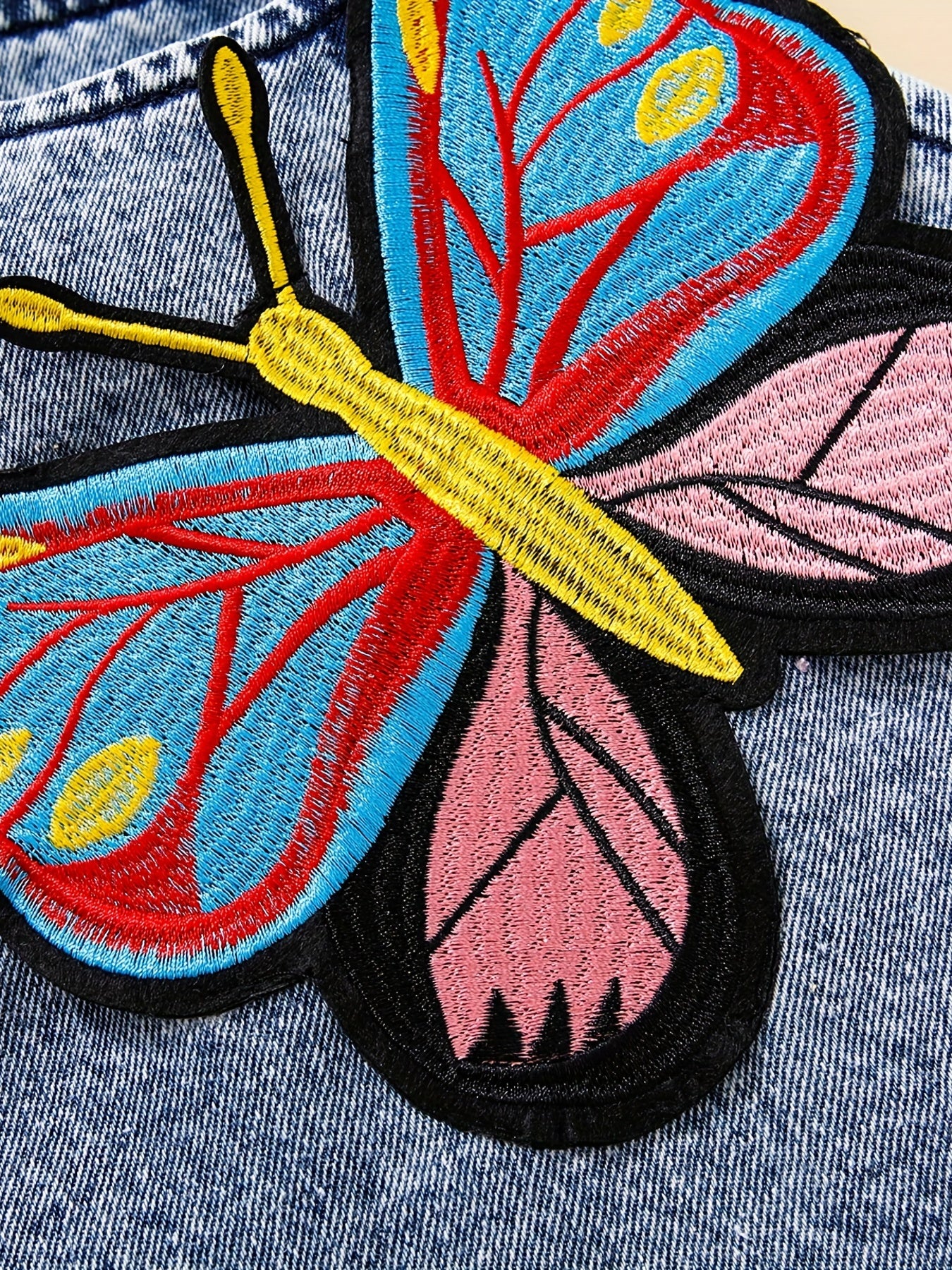 Baby Girls Butterfly Denim Dress Summer Clothes