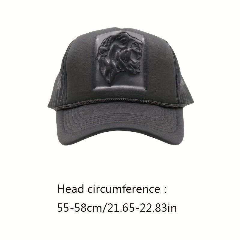 Tiger Head Embossed Baseball Cap Mesh Breathable Trucker Hats