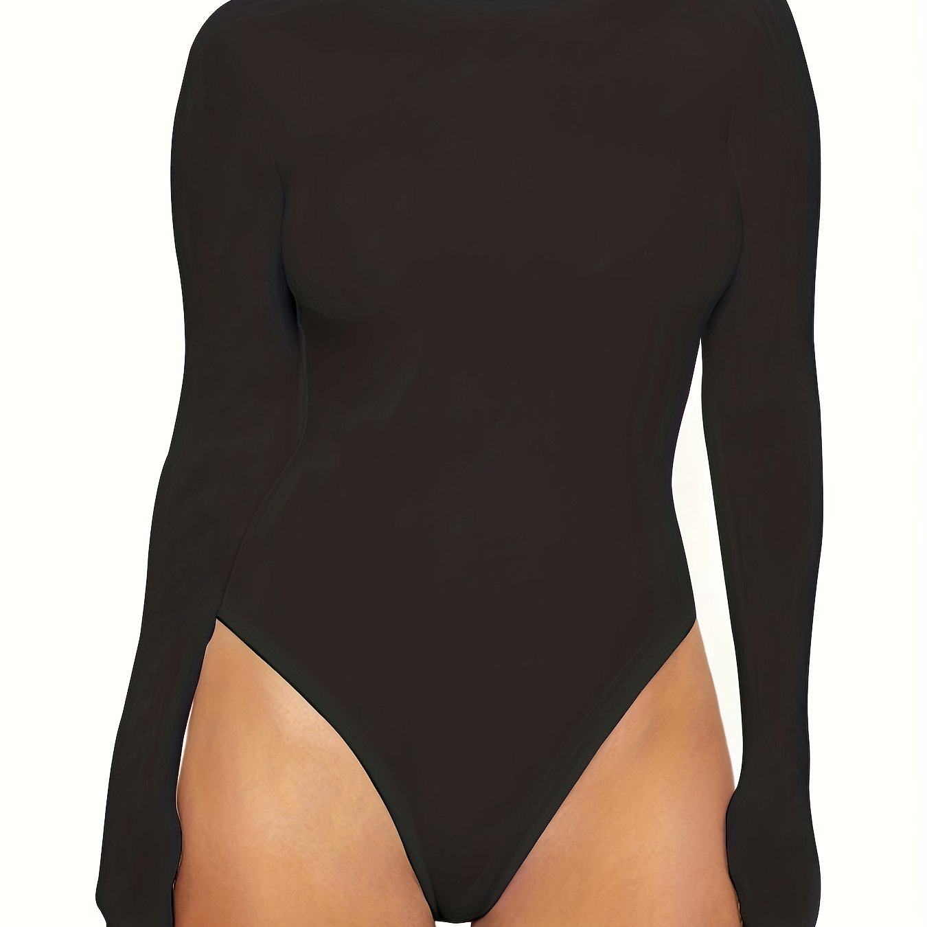 Long Sleeve Sports Jumpsuit Round Neck Bodysuit