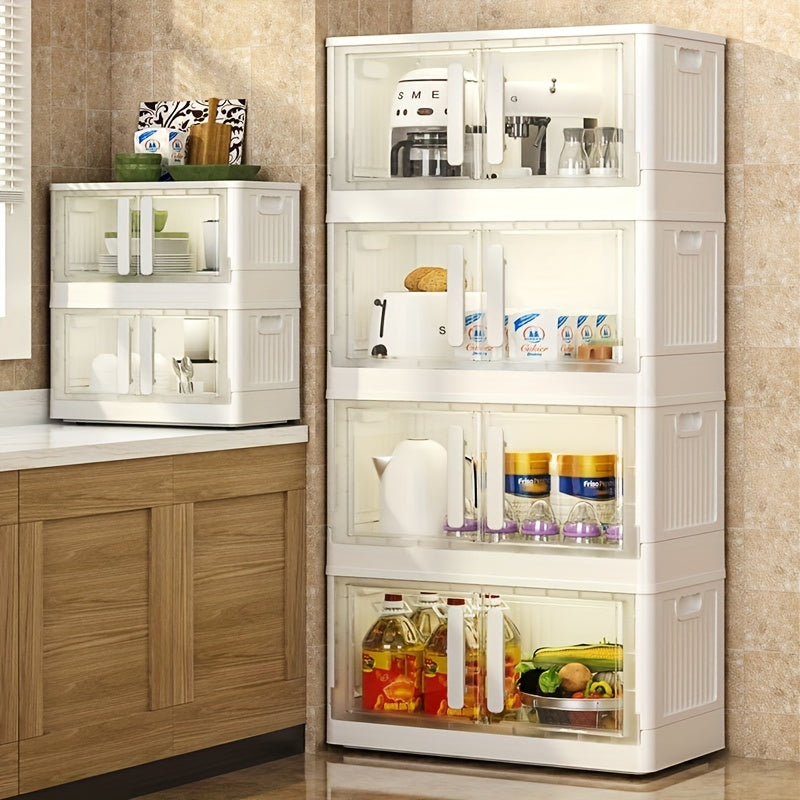 Large Capacity Foldable Plastic Storage Bin for Kitchen and Bedroom