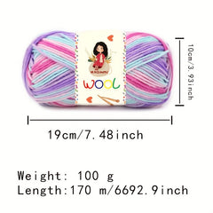 2pcs Gradient Wool Medium Thick Thread for Scarves Hats Clothing Weaving