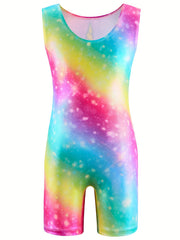 Dreamy Tie Dye Unicorn Print Ballet Leotard for Dance Practice