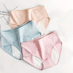 3pcs Solid Menstrual Period Panties Anti Leak