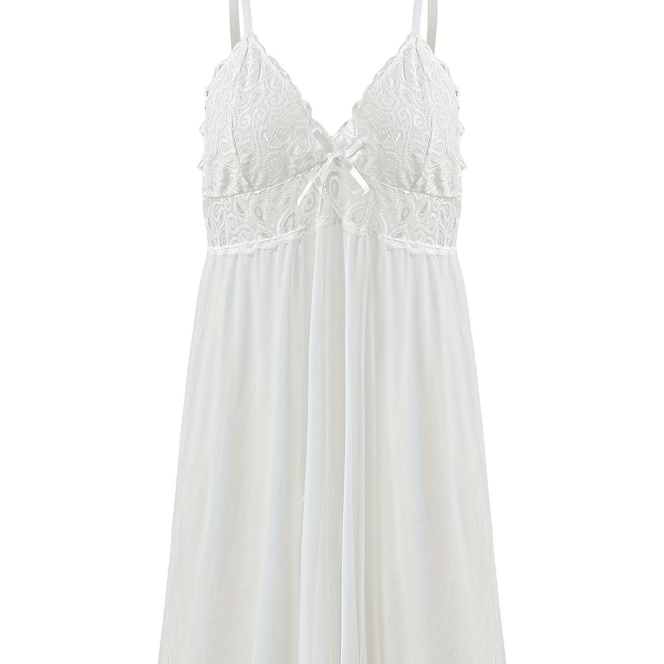 Floral Jacquard Lace V Neck Cami Dress
