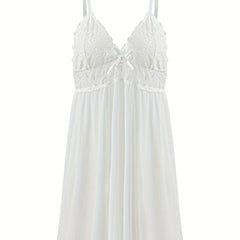 Floral Jacquard Lace V Neck Cami Dress
