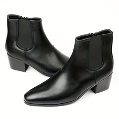 Men's High Heeled Zipper Boots
