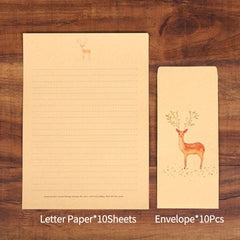 20pcs Vintage Stationery Set: 10 Sheets Letter Paper, 10 Envelopes, Flowers