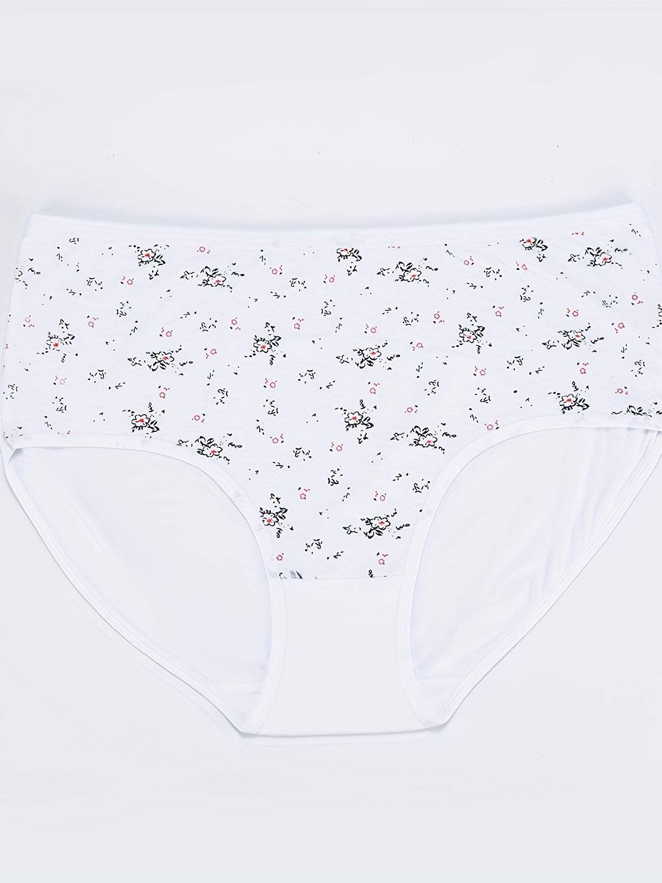 4 Pack Women's Plus Floral Print Stretch Briefs Set