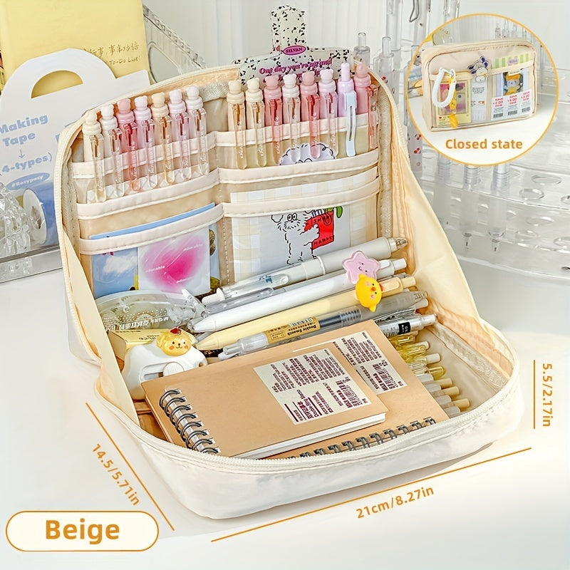 Large Capacity Pencil Case Stationery Box Cosmetics Portable